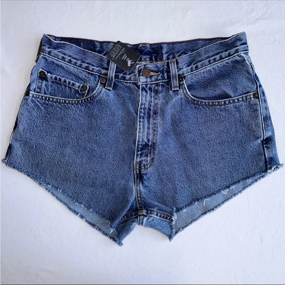 Urban Outfitters Renewal Remade Levi’s Micro Cut Off Denim Jean Shorts Large NEW